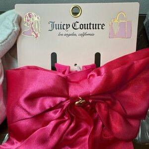 Juicy Couture Fuchsia Satin Hair Bow/Twilly - Plus Goodies
